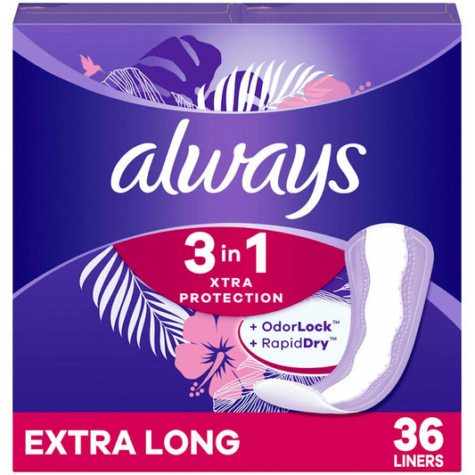 Always Xtra Protection Liners, Extra Long 36 Un Personal Care Pasteur Pharmacy