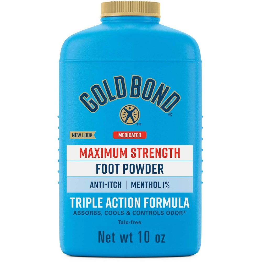 Polvos para pies Gold Bond, fuerza máxima, medicinales, 10 oz
