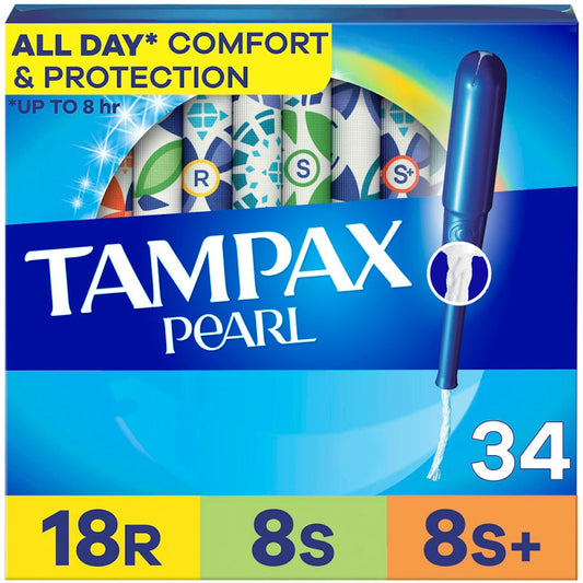 Tampax Pearl Tampons, Regular/Super/Super Plus Absorbency With LeakGuard Braid, Triple Pack, Unscented Tampons Pasteur Pharmacy