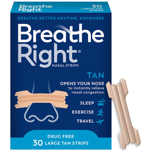 Breathe Right® Nasal Strips – Original Tan, Large (Extra Strength Grip) Medicine & Drugs Pasteur Pharmacy