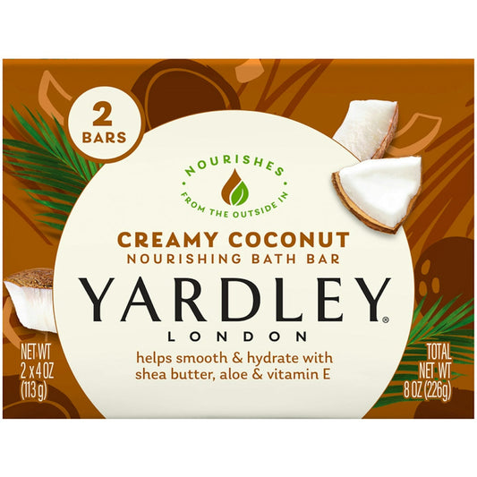 Yardley London Creamy Coconut Bath Bars – 2 Pack (4.25 oz each) – Ultra-Hydrating Bath & Body Pasteur Pharmacy