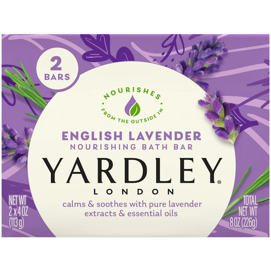Yardley London English Lavender Bar Soap 2x4.25 Oz Bar Soap Pasteur Pharmacy