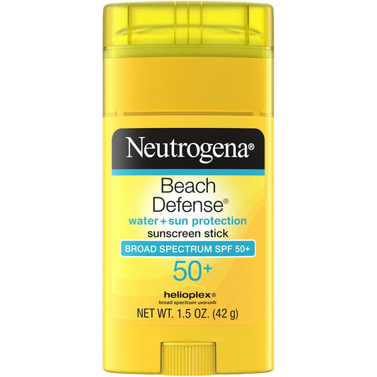 Neutrogena Beach Defense Sunscreen Stick, Water + Sun Protection, Broad Spectrum SPF 50+, 1.5 Ounce Sunscreen Pasteur Pharmacy