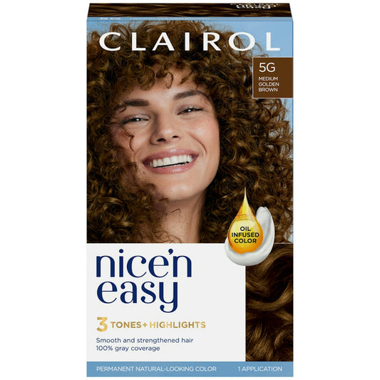 Nice 'N Easy Medium Golden Brown 5G Permanent Hair Color 1 Ea Box Hair Color Pasteur Pharmacy Default Title
