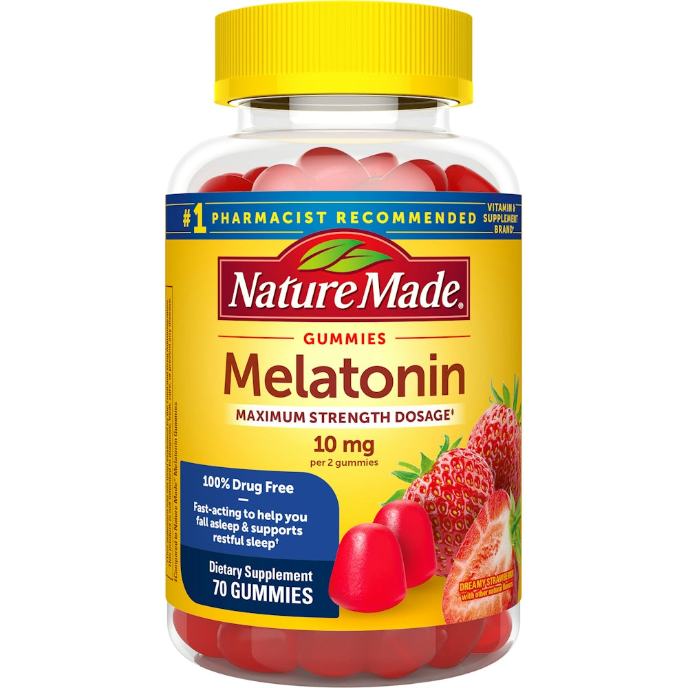 Nature Made Melatonin, Maximum Strength Dosage, 10 Mg, Gummies, Dreamy Strawberry Health & Beauty Pasteur Pharmacy