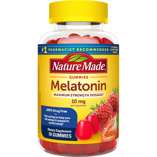 Nature Made Melatonin, Maximum Strength Dosage, 10 Mg, Gummies, Dreamy Strawberry Health & Beauty Pasteur Pharmacy