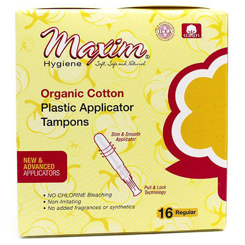 Maxim Hygiene Products Organic Cotton Plastic Applicator Tampons, Regular Tampons Pasteur Pharmacy