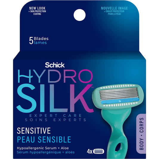 Schick Hydro Silk 5 Blades Sensitive Razor Blades 4Ea Razors & Razor Blades Pasteur Pharmacy