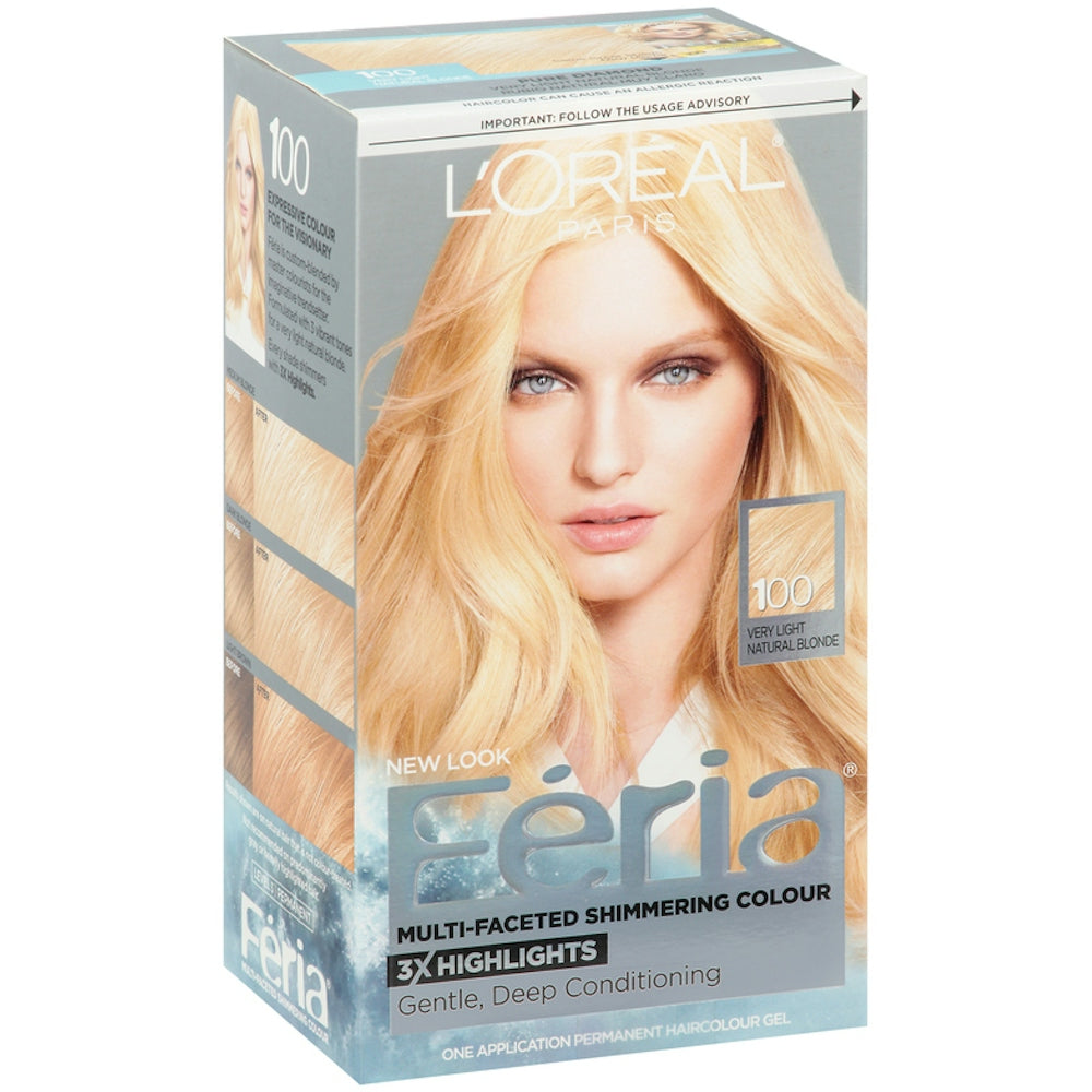 Feria L'Oreal Paris Permanent Haircolour Gel, Very Light Natural Blonde 100 Hair Color Pasteur Pharmacy