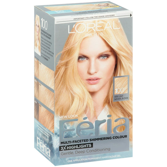 Feria L'Oreal Paris Permanent Haircolour Gel, Very Light Natural Blonde 100 Hair Color Pasteur Pharmacy