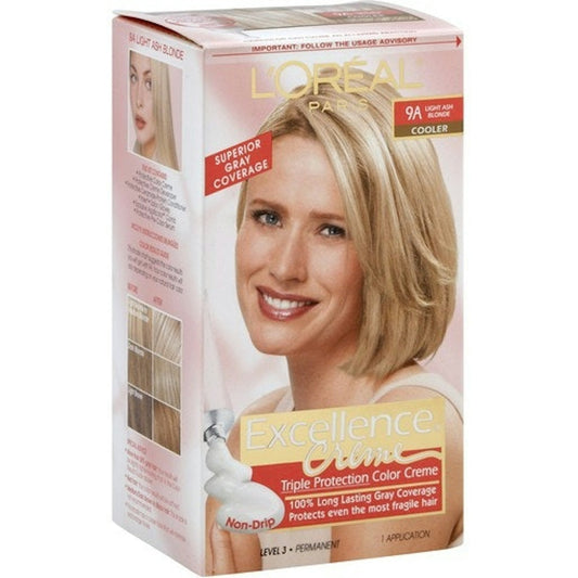 L'Oreal Paris Excellence Triple Protection Color Creme, Level 3 Permanent, Light Ash Blonde/Cooler 9A Hair Color Pasteur Pharmacy
