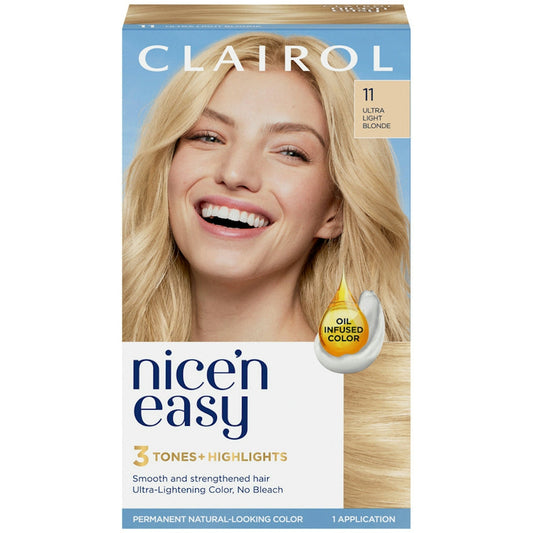 Clairol Nice 'n Easy Permanent Hair Dye, 87 Ultra Light Natural Blonde, 1 Kit Hair Color Pasteur Pharmacy