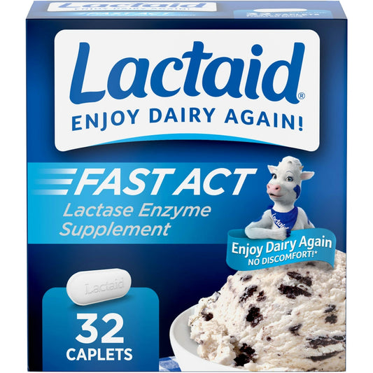 Lactaid Lactase Enzyme Supplement, Fast Act, Caplets Health & Beauty Pasteur Pharmacy