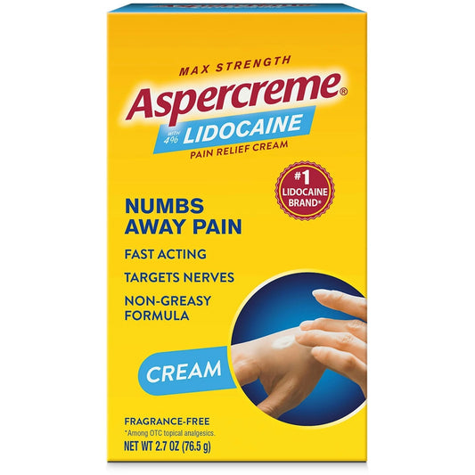 Aspercreme Lidocaine Pain Relief Cream with Moisturizing Aloe, 2.7 oz Tube Medicine & Drugs Pasteur Pharmacy
