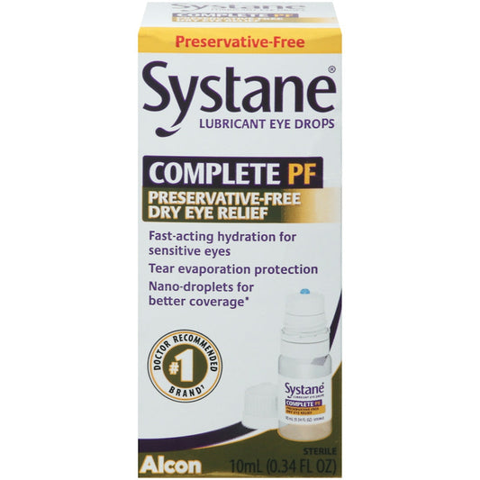 Systane Complete PF Lubricant Eye Drops 0.34 Fl Oz Eye Drops & Lubricants Pasteur Pharmacy