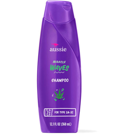 Aussie Miracle Waves Anti-Frizz Hemp Paraben-Free Shampoo - 12.1 Fl Oz Shampoo Pasteur Pharmacy