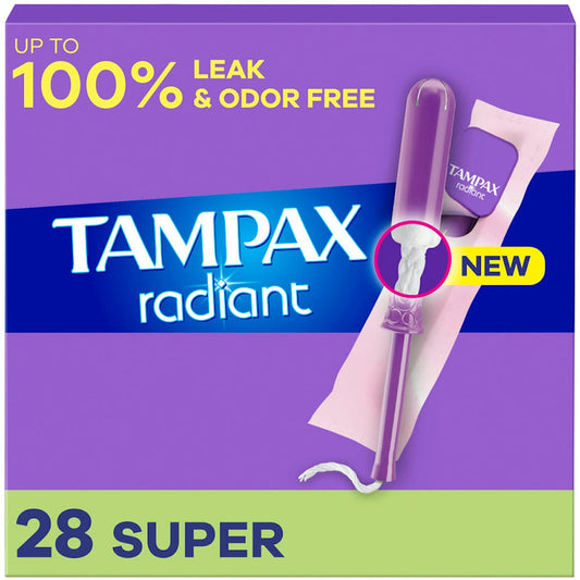 Tampax Radiant Super Absorbency Tampons - Unscented Tampons Pasteur Pharmacy