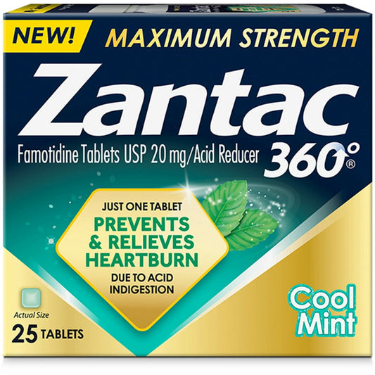 Zantac 360 Acid Reducer, Maximum Strength, 20 Mg, Tablets, Cool Mint Health & Beauty Pasteur Pharmacy