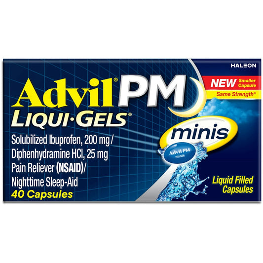 Advil PM Liqui-Gels Minis, 40 Liquid Filled Capsules Medicine & Drugs Pasteur Pharmacy