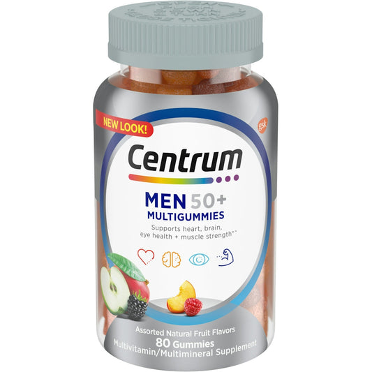 Centrum Men 50+ Multivitamin gummies Fruit 80Ct Vitamins & Supplements Pasteur Pharmacy