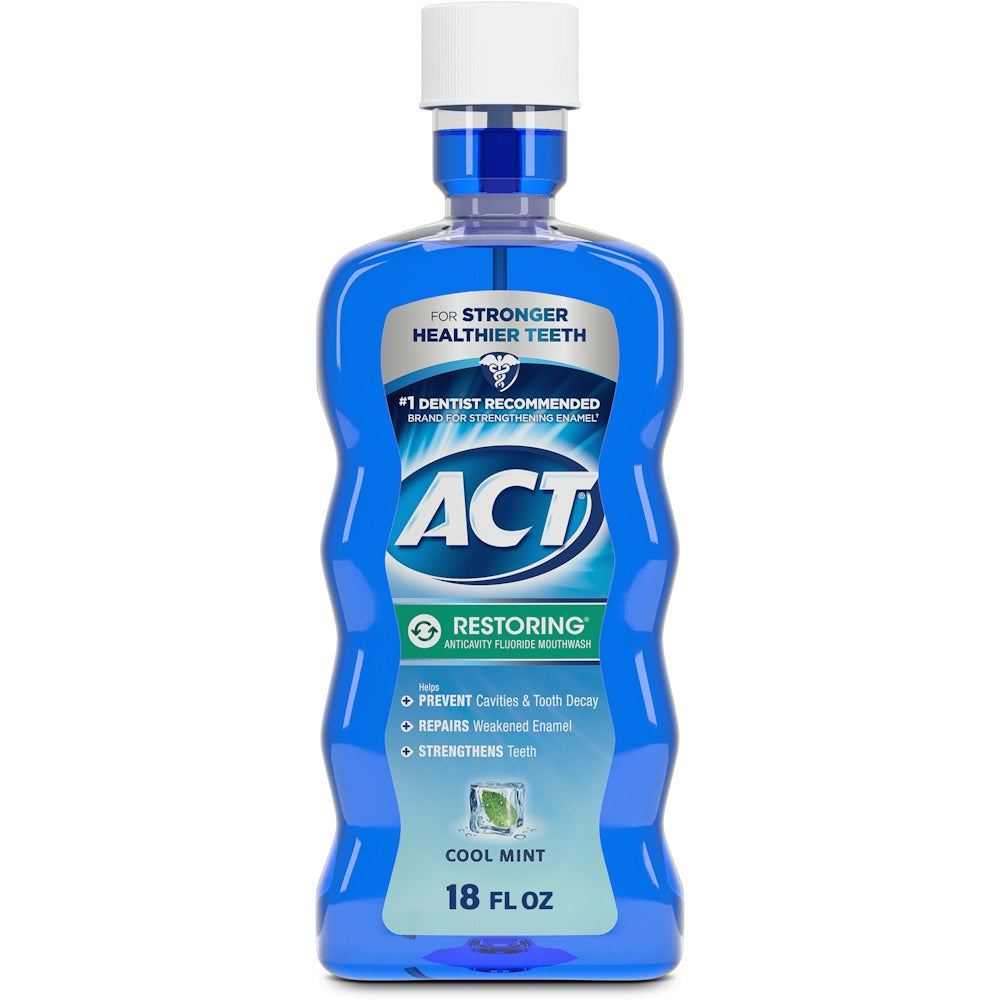Act Restoring Cool Mint Anticavity Fluoride Mouthwash 18 Fl Oz Mouthwash Pasteur Pharmacy