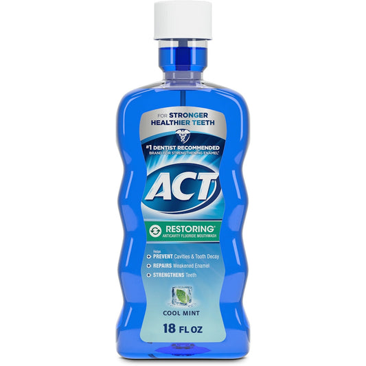 Act Restoring Cool Mint Anticavity Fluoride Mouthwash 18 Fl Oz Mouthwash Pasteur Pharmacy