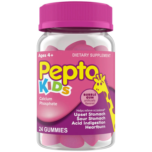 Pepto Calcium Phosphate, Kids, Gummies, Bubble Gum, Ages 4 Skin Care Pasteur Pharmacy