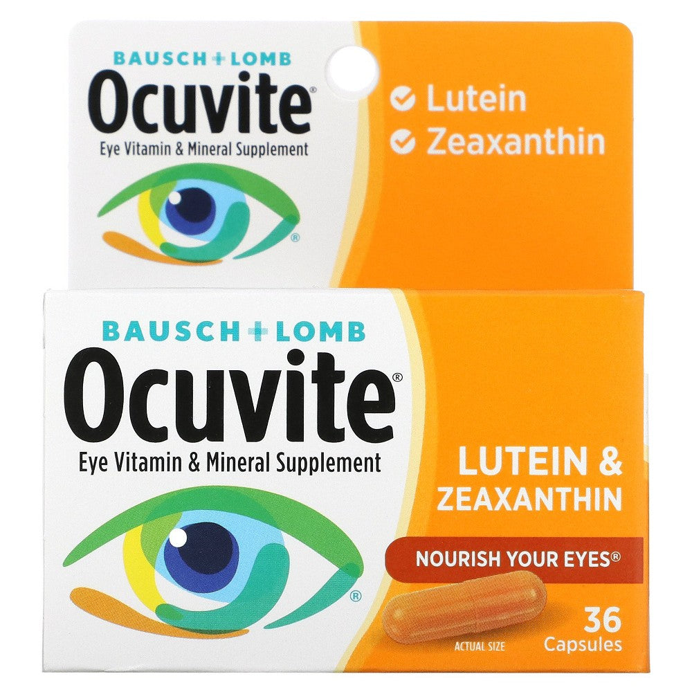 Ocuvite Bausch + Lomb Lutein & Zeaxanthin Vitamin & Mineral Supplement, 36 Ct Capsules