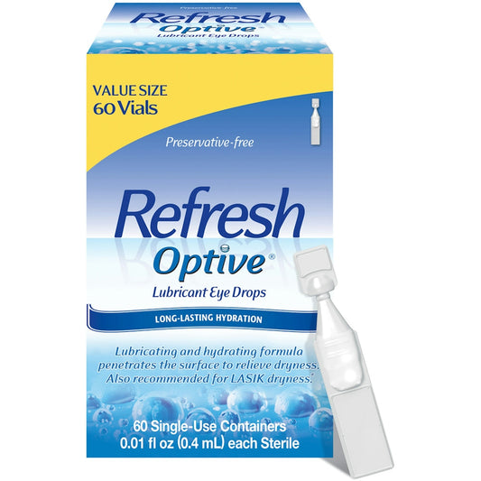 Refresh Optive Lubricant Eye Drops Single-Use Vials Eye Drops & Lubricants Pasteur Pharmacy