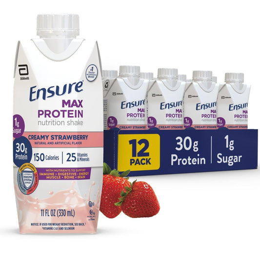 Ensure Max Protein Nutrition Shake Creamy Strawberry 11 Fl Oz Fitness & Nutrition Pasteur Pharmacy