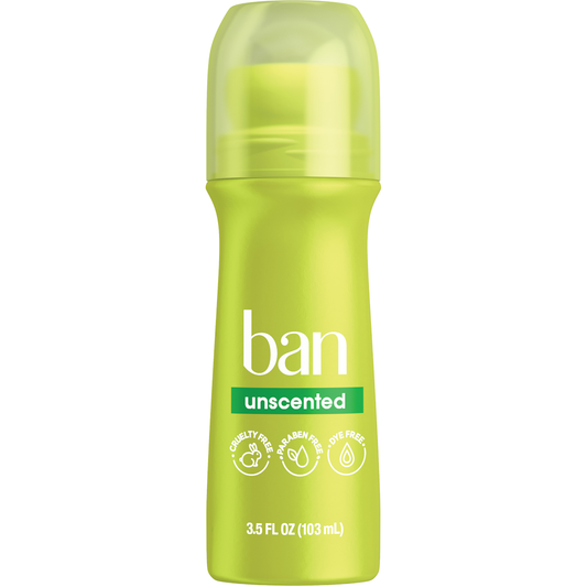 Ban Antiperspirant Deodorant, Invisible Roll On, Unscented 3.5 Fl Oz Deodorant & Anti-Perspirant Pasteur Pharmacy