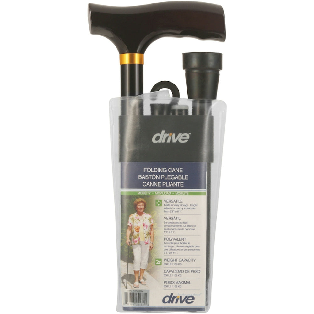 Cane Lightweight Adjustable Folding With T Handle Black Canes & Walking Sticks Pasteur Pharmacy