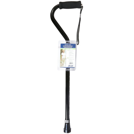 Drive Medical™ Offset Handle Walking Cane – Black with Foam Grip Canes & Walking Sticks Pasteur Pharmacy
