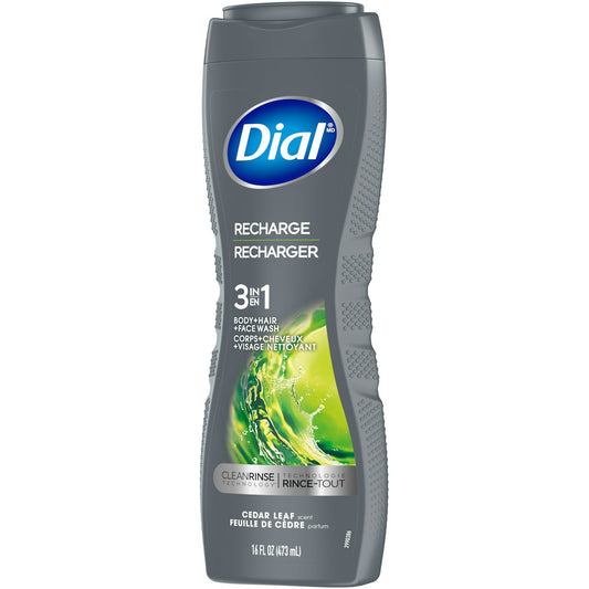 Gel douche 3-en-1 pour le corps, les cheveux et le visage, cèdre, pour hommes, 473 ml