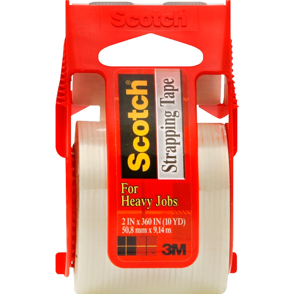 Scotch Reinforced Strength Shipping And Strapping Tape In Dispenser, 1.5" Core, 1.88" X 10 Yds, Clear MMM50 Office & Chair Mats Pasteur Pharmacy