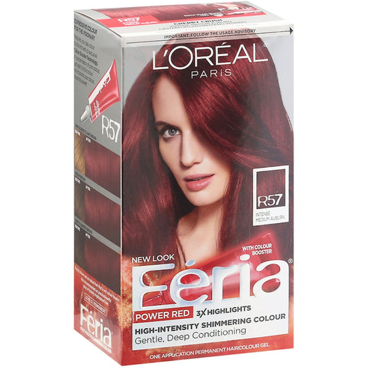 L'Oreal Paris Feria Power Reds Permanent Hair Color, R57 Intense Medium Auburn Hair Color Pasteur Pharmacy Default Title