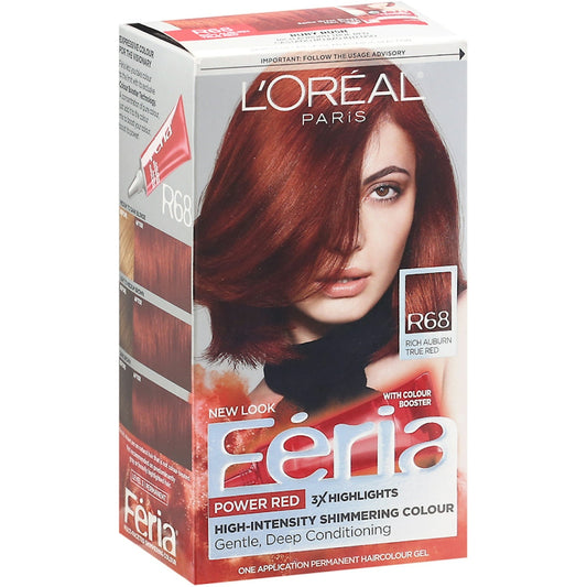 Feria L'Oréal Paris Multi-Faceted Permanent Hair Color - R68 Rich Auburn True Red Hair Color Pasteur Pharmacy
