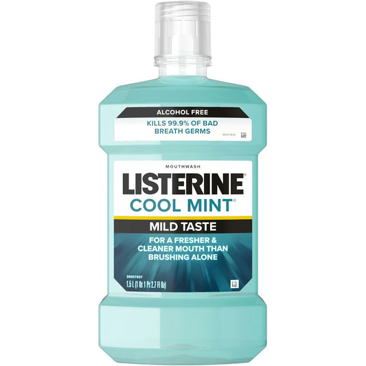 Listerine Mouthwash, Zero Alcohol, Cool Mint 50.7 Fl Oz Mouthwash Pasteur Pharmacy
