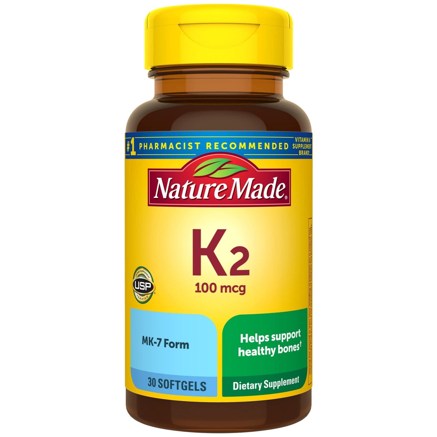 Nature Made Vitamin K2 100 Mcg Softgels, 30 Count For Bone Health Vitamins & Supplements Pasteur Pharmacy
