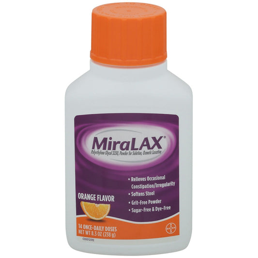 MiraLAX Orange Flavor Powder Laxative, 8.3 Oz Health & Beauty Pasteur Pharmacy