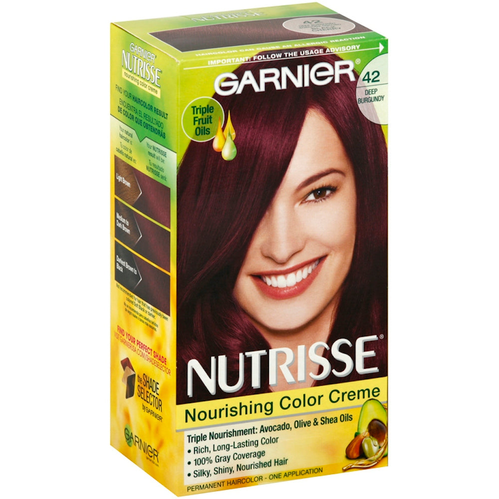 Nutrisse Garnier Hair Color Nourishing Creme, 42 Deep Burgundy,1Ct Hair Color Pasteur Pharmacy
