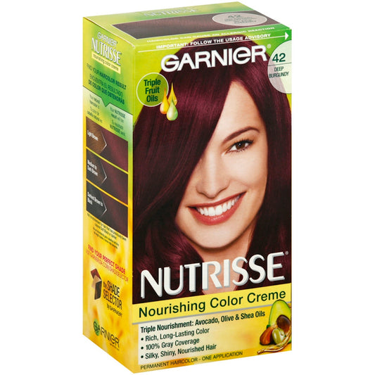 Nutrisse Garnier Hair Color Nourishing Creme, 42 Deep Burgundy,1Ct Hair Color Pasteur Pharmacy