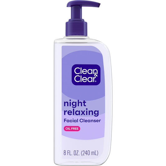Clean & Clear Night Relaxing Deep Cleaning Face Wash Oil Free 8 Fl Oz Facial Cleansers Pasteur Pharmacy