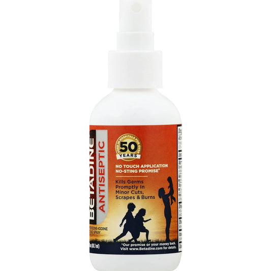 Betadine First Aid Antiseptic Spray With 5% Povidone Iodine, 3 Oz First Aid Pasteur Pharmacy