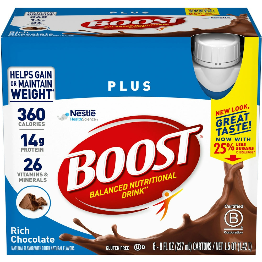 Boost Plus Complete Nutritional Drink - Rich Chocolate - 8oz/6ct Fitness & Nutrition Pasteur Pharmacy