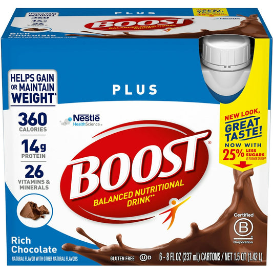 Boost Plus Complete Nutritional Drink - Rich Chocolate - 8oz/6ct Fitness & Nutrition Pasteur Pharmacy