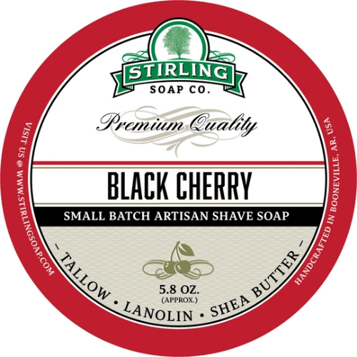 Stirling Soap Co. Black Cherry Shaving Collection Shaving Set Pasteur Pharmacy Shaving Soap 5.8oz