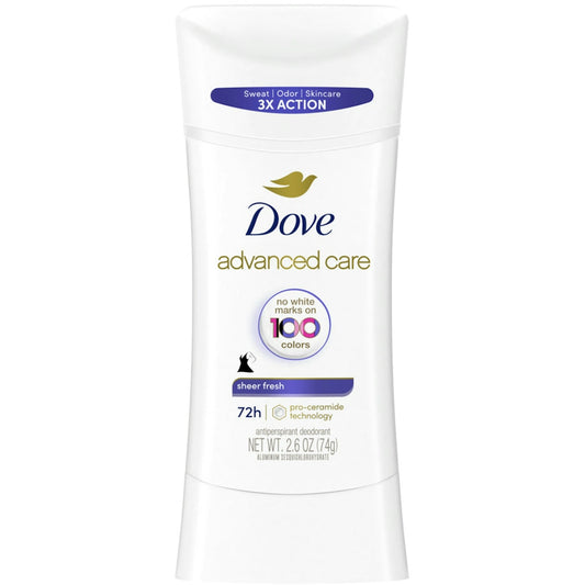 Dove Advanced Care Invisible Antiperspirant Deodorant Stick Sheer Fresh, 2.6 Oz Deodorant & Anti-Perspirant Pasteur Pharmacy