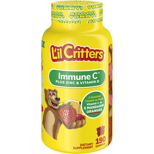 L'il Critters™ Immune C Plus Zinc Gummy Vitamins – Natural Fruit Flavors Vitamins & Supplements Pasteur Pharmacy