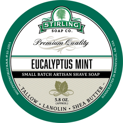 Stirling Soap Co. Eucalyptus Mint Shaving Collection Shaving Set Pasteur Pharmacy Shaving Soap 5.8oz